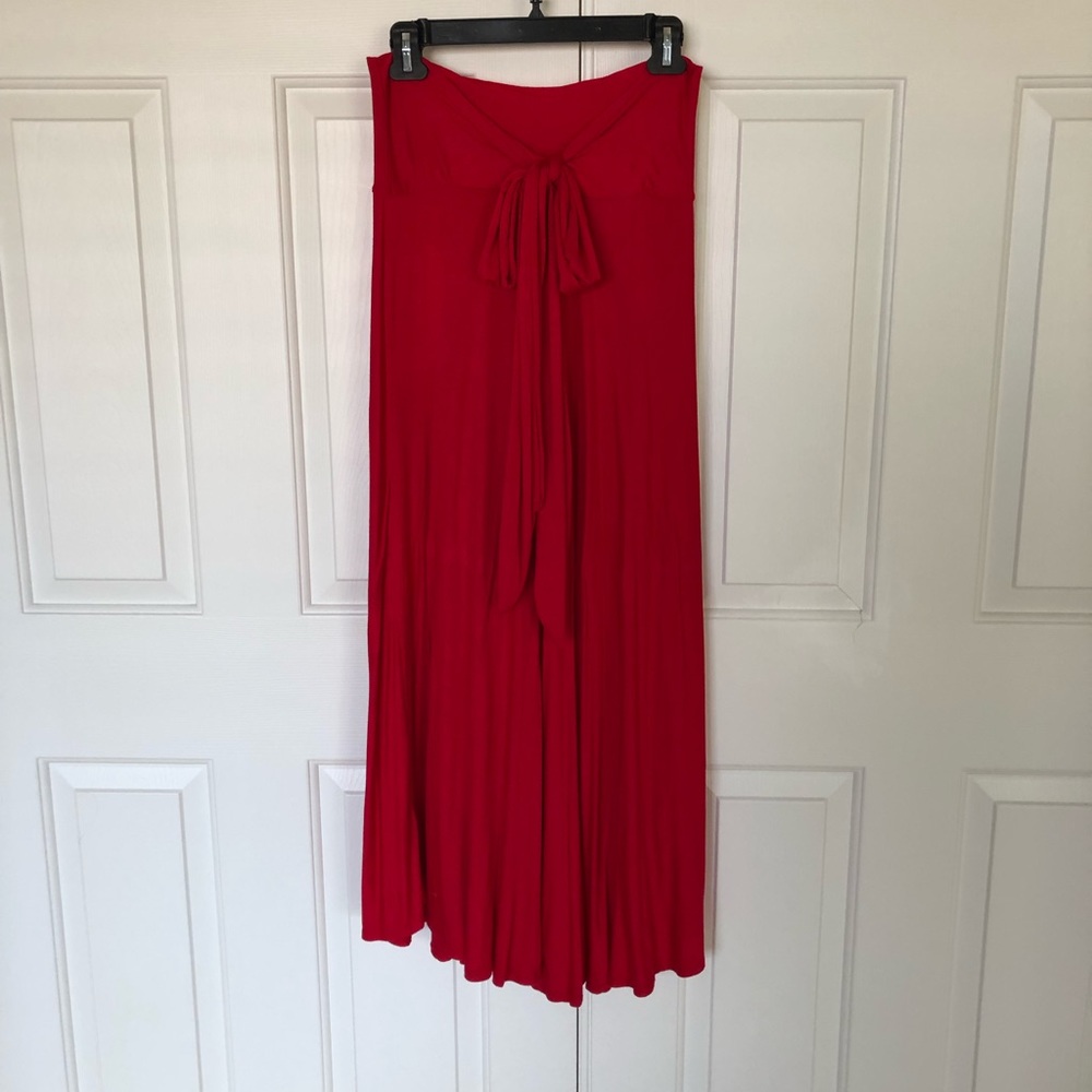 Red Bow Maxi Skirt